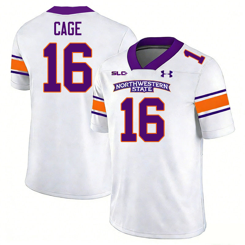 Northwestern State Demons #16 Kolbe Cage College Football Jerseys,Uniforms Stitched-White